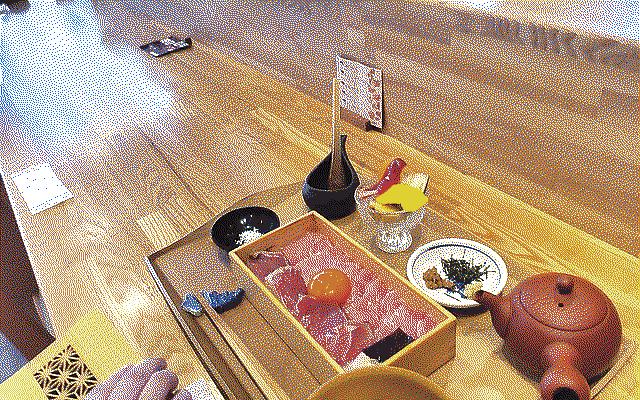 Donburi in a wooden box