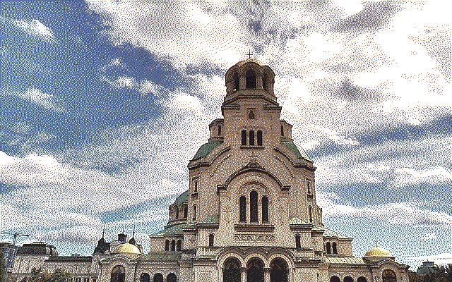 A cathedral with golden rooftops